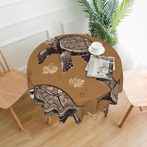 LHFIOHIRG Runde Tischdecke (Meeresschildkröten) 152cm knitterfrei waschbar Tischdecke für Küche Esszimmer Urlaub Party Picknick von LHFIOHIRG