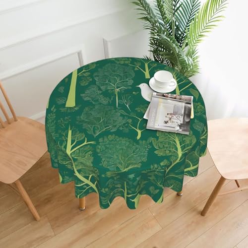 LHFIOHIRG Runde Tischdecke (Skandinavische Tiere) 152cm knitterfrei waschbar Tischdecke für Küche Esszimmer Urlaub Party Picknick von LHFIOHIRG