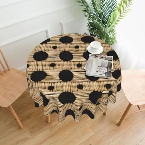 LHFIOHIRG Runde Tischdecke aus Wicker-Gewebe, 152 cm, knitterfrei, waschbar, Tischdecke für Küche, Esszimmer, Urlaub, Party, Picknick, 152 cm LHFIOHIRG Runde Tischdecke aus Wicker-Gewebe, 152 cm, knitterfrei, waschbar, Tischdecke für Küche, Esszimmer, Urlaub, Party, Picknick, 152 cm von LHFIOHIRG