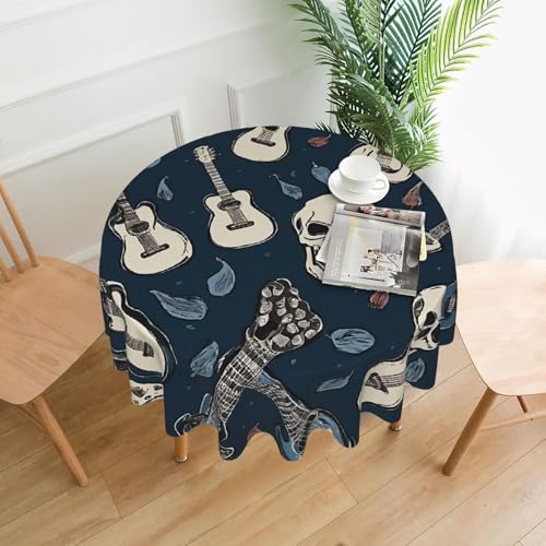 LHFIOHIRG Tischdecke (Mexikanischer Totenkopf), rund, 152 cm, knitterfrei, waschbar, Tischtuch für Küche, Esszimmer, Urlaub, Party, Picknick von LHFIOHIRG