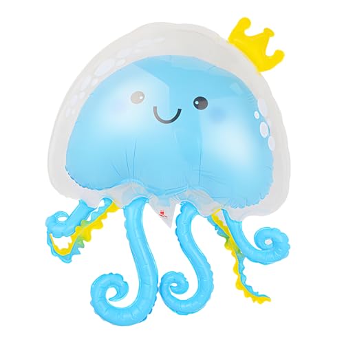 LHLZNB 90 x 70 cm doppelschichtige Quallen-Pool-Party-Dekorationen, Heliumballon, Strand-Party-Dekorationen, Aluminiumfolien-Ballons für Motto-Babyparty, Geburtstagsparty-Dekoration (blau) von LHLZNB