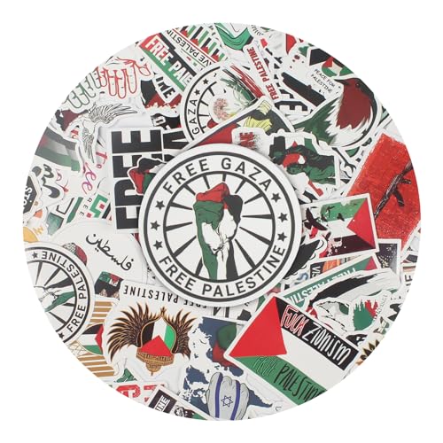 LHOEST 100 Stück Palestine Sticker, Palästina-Aufkleber, Free Palestine Sticker, Palästina Autoaufkleber Aufkleber für Laptop, Wasserflasche, Gitarre, Fahrrad von LHOEST