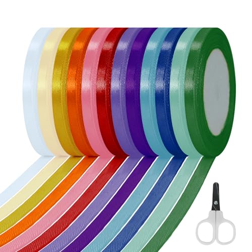 LHOEST 12 Farben Geschenkband, 6 mm X 22 m Polyester Satinband, Schleifenband, Dekoration Seidenband, Stoffband, Ribbon Seidenbänder Bunt für Hochzeitdekoration, Geschenk Verpacken, Schleifen, Basteln LHOEST 12 Farben Geschenkband, 6 mm X 22 m Polyester Satinband, Schleifenband, Dekoration Seidenband, Stoffband, Ribbon Seidenbänder Bunt für Hochzeitdekoration, Geschenk Verpacken, Schleifen, Basteln von LHOEST