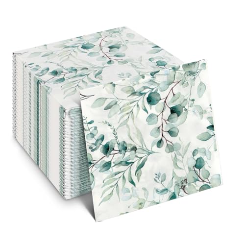 LHOEST Servietten Eukalyptus 80 Stück, Servietten Grün Salbeigrün für Hochzeit Sommer Sommerparty Taufe, Hochzeitsservietten für Baby Party Tisch Dekorationen, Papierservietten Einweg Napkins LHOEST Servietten Eukalyptus 80 Stück, Servietten Grün Salbeigrün für Hochzeit Sommer Sommerparty Taufe, Hochzeitsservietten für Baby Party Tisch Dekorationen, Papierservietten Einweg Napkins von LHOEST