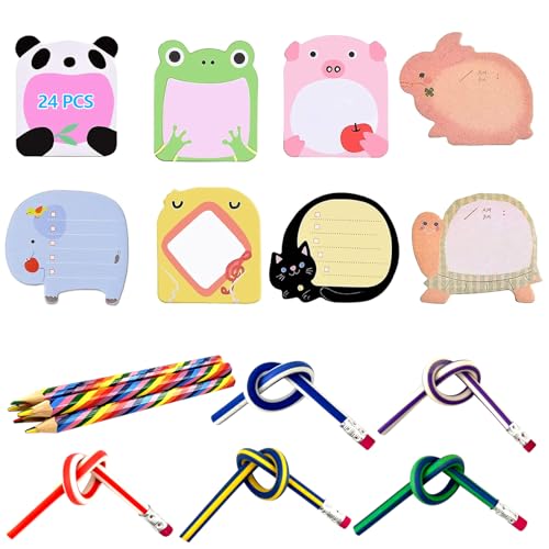 LHOEST Haftnotizen Kinder Set 24PCS Tiere Haftnotizen Lustig Klebezettel Pastell Haftnotizen Klein Biegbare Bleistifte mit Radiergummi Lustige Bleistifte Kinder Regenbogenstift Cute Sticky Notes LHOEST Haftnotizen Kinder Set 24PCS Tiere Haftnotizen Lustig Klebezettel Pastell Haftnotizen Klein Biegbare Bleistifte mit Radiergummi Lustige Bleistifte Kinder Regenbogenstift Cute Sticky Notes von LHOEST