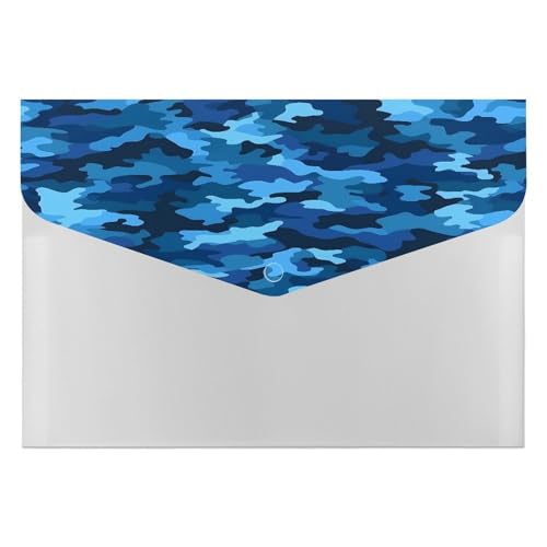 Ordner, blauer Camouflage-Druck, Ordner, tragbarer Papier-Rechnungs-/Quittungsorganizer, dekorative Aktenordner, geeignet für Heimbürobedarf Ordner, blauer Camouflage-Druck, Ordner, tragbarer Papier-Rechnungs-/Quittungsorganizer, dekorative Aktenordner, geeignet für Heimbürobedarf von LHOKDR