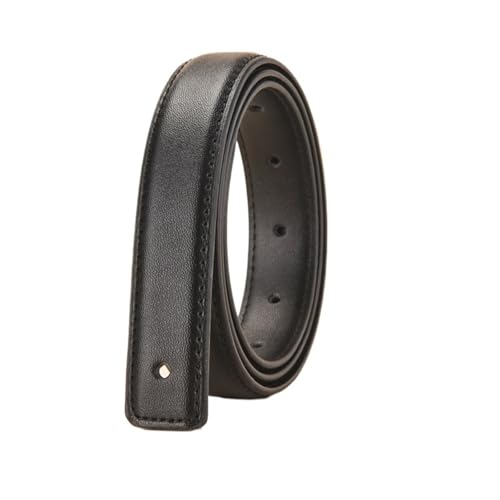 LHSJYG Damengürtel Breites Lederband, Gürtel Ohne Schnalle, Glatter Schnallengürtel Ohne Schnalle, Lederband Mit Weiblichem Schnallengürtel(Black) von LHSJYG