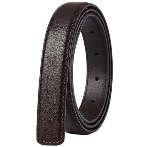 LHSJYG Damengürtel Breites Lederband, Gürtel Ohne Schnalle, Glatter Schnallengürtel Ohne Schnalle, Lederband Mit Weiblichem Schnallengürtel(Coffee) von LHSJYG
