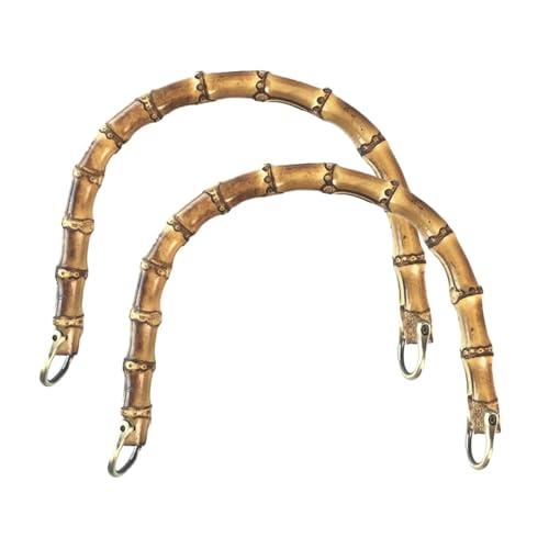 LHSJYG Taschengriffe Bambus Taschenhenkel 2/4pcs Gold Bamboo Handles for Women Purses and Hand Bags, U Shape Handbag Handle for DIY Bag Making, Handle Replacement(2pcs 20x15cm A) von LHSJYG