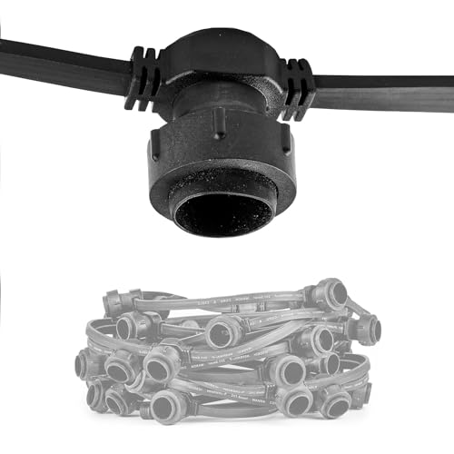 LHW-Licht Lichterkette 10 Meter schwarz Komplettset mit 30 E27 Fassungen und Dichtungen verlängerbar für Außenbereich LHW-Licht Lichterkette 10 Meter schwarz Komplettset mit 30 E27 Fassungen und Dichtungen verlängerbar für Außenbereich von LHW-Licht
