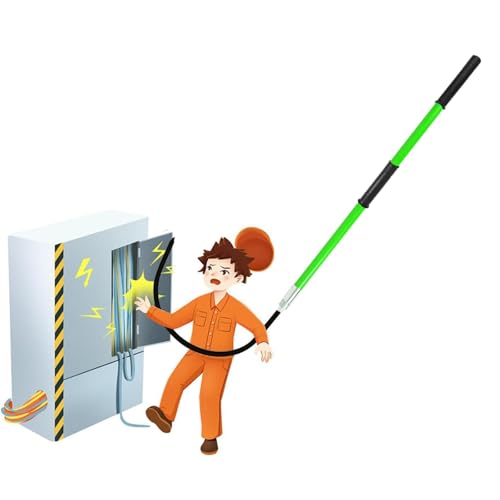 Glasfaser-Rettungshaken, Tragbare Elektrische Rettungsstange, Isolierte Rettungsstange, Epoxidharz-Verlängerungsstange, Für Stromschläge Im Notfall(Green,2m/6.5ft) von LHXLSH