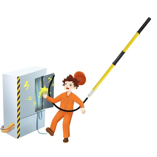 Glasfaser-Rettungshaken, Tragbare Elektrische Rettungsstange, Isolierte Rettungsstange, Epoxidharz-Verlängerungsstange, Für Stromschläge Im Notfall(Yellow,1m/3.2ft) von LHXLSH