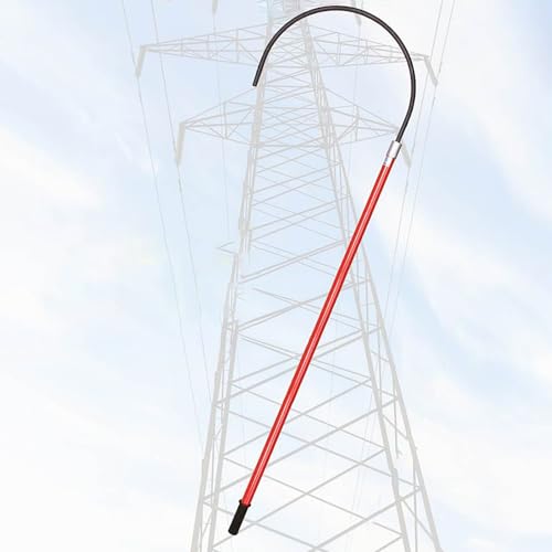 Isolierte Rettungsstange Isolierter Rettungshaken, Epoxidharz-Verlängerungsstange, Tragbare Körperrettungsstange für Elektriker, Leitungsmonteure(2m/6.5ft) von LHXLSH