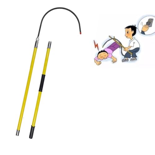 Leichtgewicht Stromschlag Sicher Rettungsstange, Isolierter Rettungshaken Rettungshaken, Isolierte Stange Epoxidharz, Für Feuerwehrelektriker(Yellow,2m/6.5ft) von LHXLSH