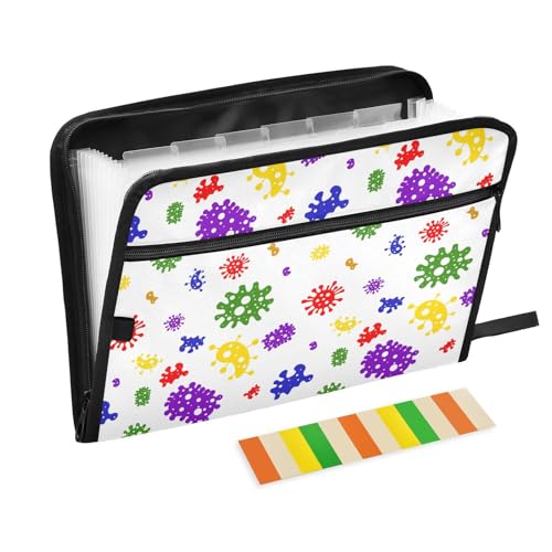 LI ZHI XIN A4 Dokumentenmappe Mit 13 Tasche Dokument Organizer Klassifizierungsordner Wasserfeste Seitlich ReißVerschluss Ordner FäChermappe Bakterielle Virus Cartoon-Muster LI ZHI XIN A4 Dokumentenmappe Mit 13 Tasche Dokument Organizer Klassifizierungsordner Wasserfeste Seitlich ReißVerschluss Ordner FäChermappe Bakterielle Virus Cartoon-Muster von LI ZHI XIN