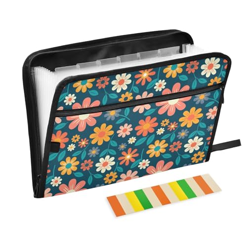 LI ZHI XIN A4 Dokumentenmappe Mit 13 Tasche Dokument Organizer Klassifizierungsordner Wasserfeste Seitlich ReißVerschluss Ordner FäChermappe Bunte Florale Muster LI ZHI XIN A4 Dokumentenmappe Mit 13 Tasche Dokument Organizer Klassifizierungsordner Wasserfeste Seitlich ReißVerschluss Ordner FäChermappe Bunte Florale Muster von LI ZHI XIN