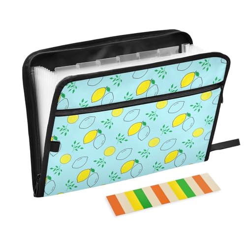 LI ZHI XIN A4 Dokumentenmappe Mit 13 Tasche Dokument Organizer Klassifizierungsordner Wasserfeste Seitlich ReißVerschluss Ordner FäChermappe Frucht-Zitrone-Muster LI ZHI XIN A4 Dokumentenmappe Mit 13 Tasche Dokument Organizer Klassifizierungsordner Wasserfeste Seitlich ReißVerschluss Ordner FäChermappe Frucht-Zitrone-Muster von LI ZHI XIN