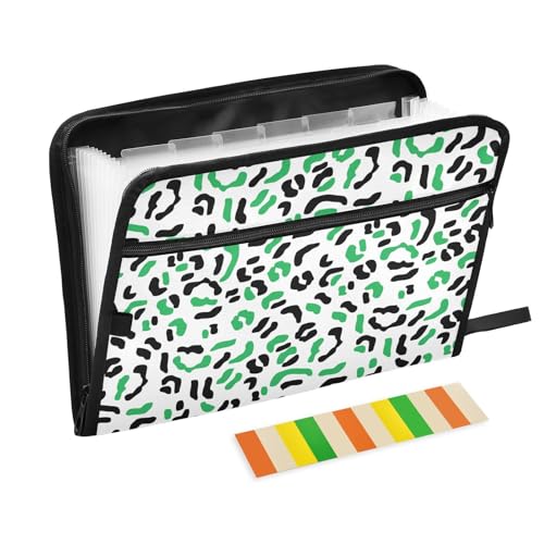 LI ZHI XIN A4 Dokumentenmappe Mit 13 Tasche Dokument Organizer Klassifizierungsordner Wasserfeste Seitlich ReißVerschluss Ordner FäChermappe Grüner Leopardenmuster LI ZHI XIN A4 Dokumentenmappe Mit 13 Tasche Dokument Organizer Klassifizierungsordner Wasserfeste Seitlich ReißVerschluss Ordner FäChermappe Grüner Leopardenmuster von LI ZHI XIN