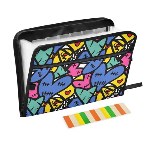 LI ZHI XIN A4 Dokumentenmappe Mit 13 Tasche Dokument Organizer Klassifizierungsordner Wasserfeste Seitlich ReißVerschluss Ordner FäChermappe Herzen Graffiti LI ZHI XIN A4 Dokumentenmappe Mit 13 Tasche Dokument Organizer Klassifizierungsordner Wasserfeste Seitlich ReißVerschluss Ordner FäChermappe Herzen Graffiti von LI ZHI XIN