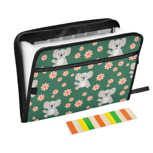 LI ZHI XIN A4 Dokumentenmappe Mit 13 Tasche Dokument Organizer Klassifizierungsordner Wasserfeste Seitlich ReißVerschluss Ordner FäChermappe Koala-Blumen-Muster LI ZHI XIN A4 Dokumentenmappe Mit 13 Tasche Dokument Organizer Klassifizierungsordner Wasserfeste Seitlich ReißVerschluss Ordner FäChermappe Koala-Blumen-Muster von LI ZHI XIN