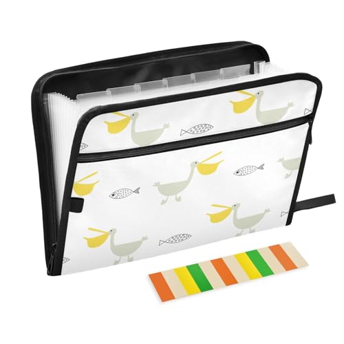 LI ZHI XIN A4 Dokumentenmappe Mit 13 Tasche Dokument Organizer Klassifizierungsordner Wasserfeste Seitlich ReißVerschluss Ordner FäChermappe Pelikan-Cartoonmuster LI ZHI XIN A4 Dokumentenmappe Mit 13 Tasche Dokument Organizer Klassifizierungsordner Wasserfeste Seitlich ReißVerschluss Ordner FäChermappe Pelikan-Cartoonmuster von LI ZHI XIN