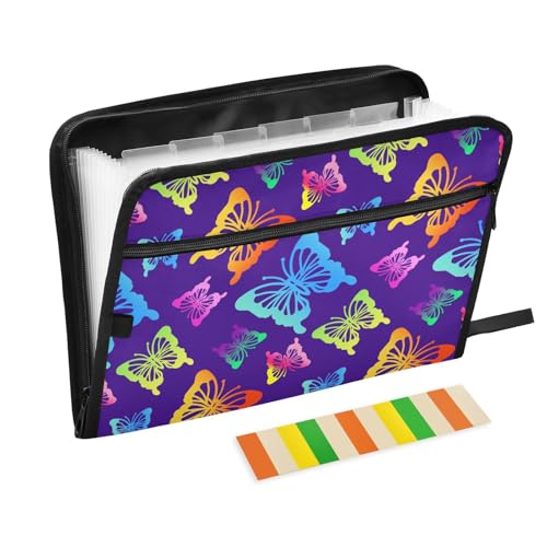 LI ZHI XIN A4 Dokumentenmappe Mit 13 Tasche Dokument Organizer Klassifizierungsordner Wasserfeste Seitlich ReißVerschluss Ordner FäChermappe Schmetterling-Muster LI ZHI XIN A4 Dokumentenmappe Mit 13 Tasche Dokument Organizer Klassifizierungsordner Wasserfeste Seitlich ReißVerschluss Ordner FäChermappe Schmetterling-Muster von LI ZHI XIN