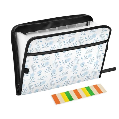 LI ZHI XIN A4 Dokumentenmappe Mit 13 Tasche Dokument Organizer Klassifizierungsordner Wasserfeste Seitlich ReißVerschluss Ordner FäChermappe Tropische Pflanzen BläTter von LI ZHI XIN