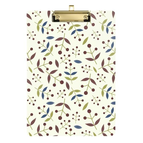 LI ZHI XIN A4 Standard Klemmbretter,Acryl Clipboard,9 X 12.5 Zoll,Mit Einziehbaren Haken,FüR Schule,BüRo,Krankenschwestern Beerenblatt-Muster LI ZHI XIN A4 Standard Klemmbretter,Acryl Clipboard,9 X 12.5 Zoll,Mit Einziehbaren Haken,FüR Schule,BüRo,Krankenschwestern Beerenblatt-Muster von LI ZHI XIN