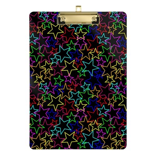 LI ZHI XIN A4 Standard Klemmbretter,Acryl Clipboard,9 X 12.5 Zoll,Mit Einziehbaren Haken,FüR Schule,BüRo,Krankenschwestern Bunte Sterne Muster LI ZHI XIN A4 Standard Klemmbretter,Acryl Clipboard,9 X 12.5 Zoll,Mit Einziehbaren Haken,FüR Schule,BüRo,Krankenschwestern Bunte Sterne Muster von LI ZHI XIN