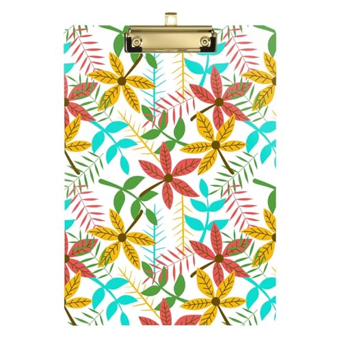 LI ZHI XIN A4 Standard Klemmbretter,Acryl Clipboard,9 X 12.5 Zoll,Mit Einziehbaren Haken,FüR Schule,BüRo,Krankenschwestern Buntes Blätter-Muster LI ZHI XIN A4 Standard Klemmbretter,Acryl Clipboard,9 X 12.5 Zoll,Mit Einziehbaren Haken,FüR Schule,BüRo,Krankenschwestern Buntes Blätter-Muster von LI ZHI XIN