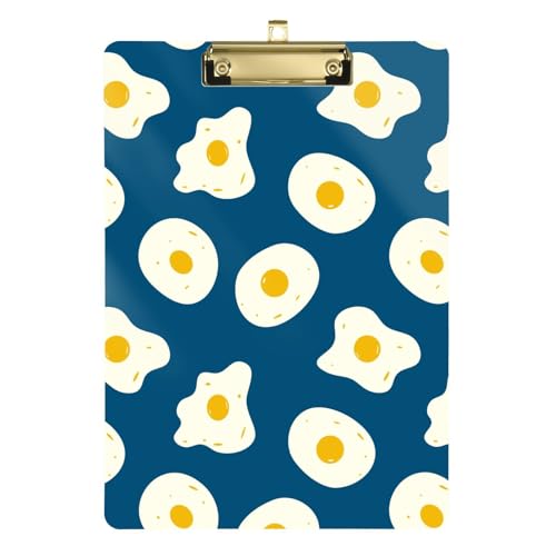 LI ZHI XIN A4 Standard Klemmbretter,Acryl Clipboard,9 X 12.5 Zoll,Mit Einziehbaren Haken,FüR Schule,BüRo,Krankenschwestern Ei-Muster von LI ZHI XIN