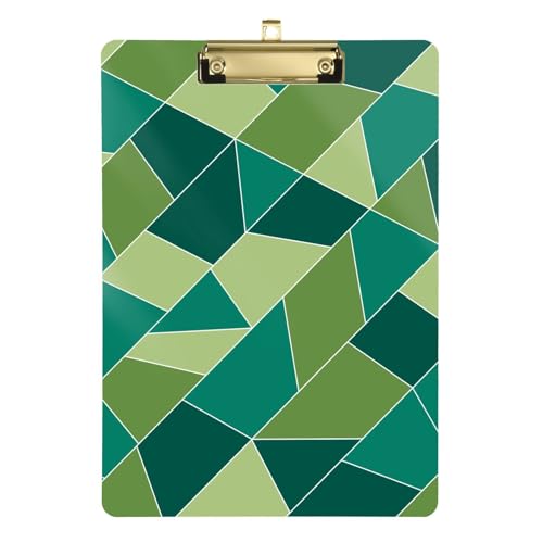 LI ZHI XIN A4 Standard Klemmbretter,Acryl Clipboard,9 X 12.5 Zoll,Mit Einziehbaren Haken,FüR Schule,BüRo,Krankenschwestern Geometrische Muster von LI ZHI XIN