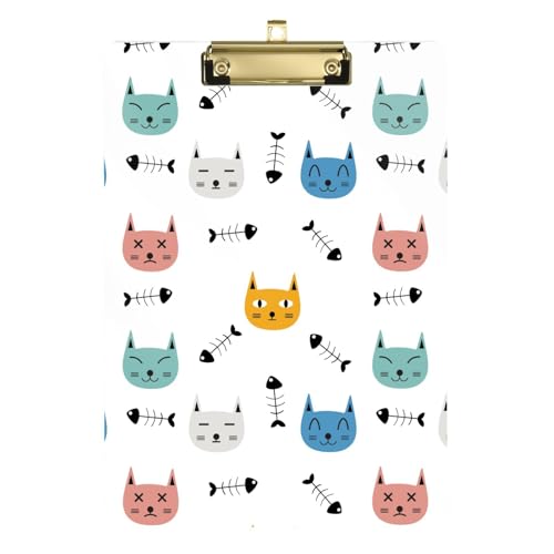 LI ZHI XIN A4 Standard Klemmbretter,Acryl Clipboard,9 X 12.5 Zoll,Mit Einziehbaren Haken,FüR Schule,BüRo,Krankenschwestern Katze Cartoon-Muster von LI ZHI XIN