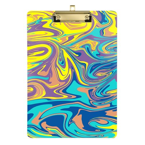 LI ZHI XIN A4 Standard Klemmbretter,Acryl Clipboard,9 X 12.5 Zoll,Mit Einziehbaren Haken,FüR Schule,BüRo,Krankenschwestern Künstlerische Graffiti-Muster Gelb Lila Blau LI ZHI XIN A4 Standard Klemmbretter,Acryl Clipboard,9 X 12.5 Zoll,Mit Einziehbaren Haken,FüR Schule,BüRo,Krankenschwestern Künstlerische Graffiti-Muster Gelb Lila Blau von LI ZHI XIN