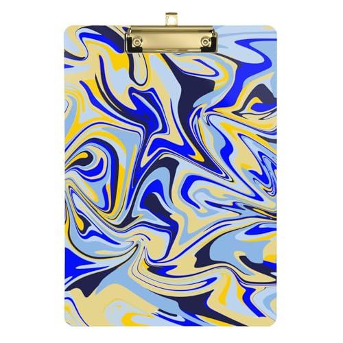 LI ZHI XIN A4 Standard Klemmbretter,Acryl Clipboard,9 X 12.5 Zoll,Mit Einziehbaren Haken,FüR Schule,BüRo,Krankenschwestern Künstlerische Graffiti-Muster Golden Blue LI ZHI XIN A4 Standard Klemmbretter,Acryl Clipboard,9 X 12.5 Zoll,Mit Einziehbaren Haken,FüR Schule,BüRo,Krankenschwestern Künstlerische Graffiti-Muster Golden Blue von LI ZHI XIN