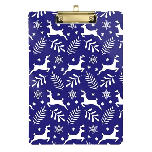 LI ZHI XIN A4 Standard Klemmbretter,Acryl Clipboard,9 X 12.5 Zoll,Mit Einziehbaren Haken,FüR Schule,BüRo,Krankenschwestern Schneeflocken-Hirsch-Muster LI ZHI XIN A4 Standard Klemmbretter,Acryl Clipboard,9 X 12.5 Zoll,Mit Einziehbaren Haken,FüR Schule,BüRo,Krankenschwestern Schneeflocken-Hirsch-Muster von LI ZHI XIN