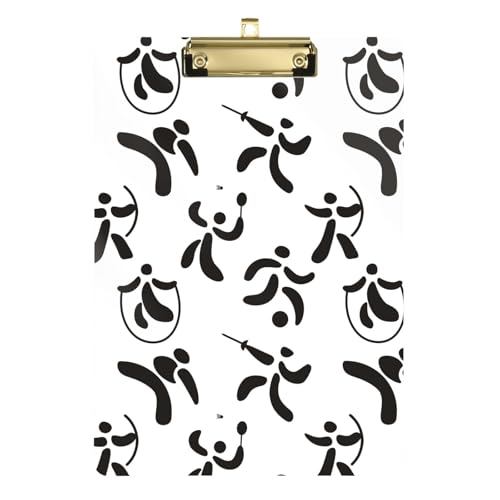 LI ZHI XIN A4 Standard Klemmbretter,Acryl Clipboard,9 X 12.5 Zoll,Mit Einziehbaren Haken,FüR Schule,BüRo,Krankenschwestern Sport Cartoon Graffiti von LI ZHI XIN