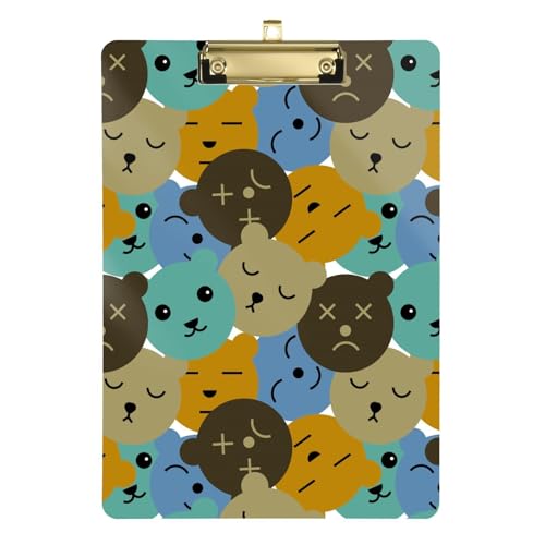 LI ZHI XIN A4 Standard Klemmbretter,Acryl Clipboard,9 X 12.5 Zoll,Mit Einziehbaren Haken,FüR Schule,BüRo,Krankenschwestern Tier BäR Muster LI ZHI XIN A4 Standard Klemmbretter,Acryl Clipboard,9 X 12.5 Zoll,Mit Einziehbaren Haken,FüR Schule,BüRo,Krankenschwestern Tier BäR Muster von LI ZHI XIN