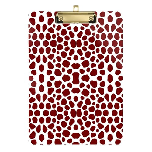 LI ZHI XIN A4 Standard Klemmbretter,Acryl Clipboard,9 X 12.5 Zoll,Mit Einziehbaren Haken,FüR Schule,BüRo,Krankenschwestern Tier Leopardenmuster Rot LI ZHI XIN A4 Standard Klemmbretter,Acryl Clipboard,9 X 12.5 Zoll,Mit Einziehbaren Haken,FüR Schule,BüRo,Krankenschwestern Tier Leopardenmuster Rot von LI ZHI XIN