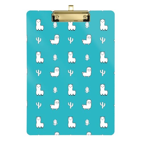 LI ZHI XIN A4 Standard Klemmbretter,Acryl Clipboard,9 X 12.5 Zoll,Mit Einziehbaren Haken,FüR Schule,BüRo,Krankenschwestern Tierisches Alpaka-Muster LI ZHI XIN A4 Standard Klemmbretter,Acryl Clipboard,9 X 12.5 Zoll,Mit Einziehbaren Haken,FüR Schule,BüRo,Krankenschwestern Tierisches Alpaka-Muster von LI ZHI XIN
