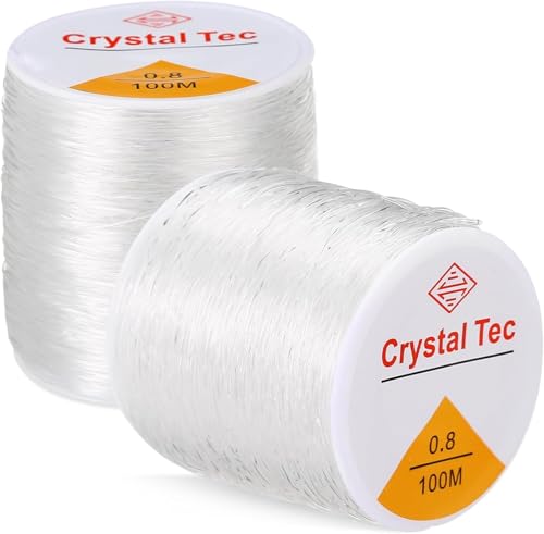 Elastisches Band für Armbänder, 2 Rollen 100m 0,8mm Schnur für Armbänder, Nylonkordel, Transparenter Runder Elastischer Faden Gummiband für Armbänder Elastisches Band für Armbänder, 2 Rollen 100m 0,8mm Schnur für Armbänder, Nylonkordel, Transparenter Runder Elastischer Faden Gummiband für Armbänder von LIAESMART
