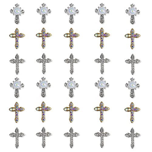 CHENNAN 30 Stück 3D Kreuz Form Nagel Kunst Charms aus Nagel Strass Nail Art Strasssteine 3D Nagelschmuck Mit Perle Für Nageldekorationen für Nägel DIY Strass Kristall Diamant Nail Art Dekoration (1#) CHENNAN 30 Stück 3D Kreuz Form Nagel Kunst Charms aus Nagel Strass Nail Art Strasssteine 3D Nagelschmuck Mit Perle Für Nageldekorationen für Nägel DIY Strass Kristall Diamant Nail Art Dekoration (1#) von CHENNAN