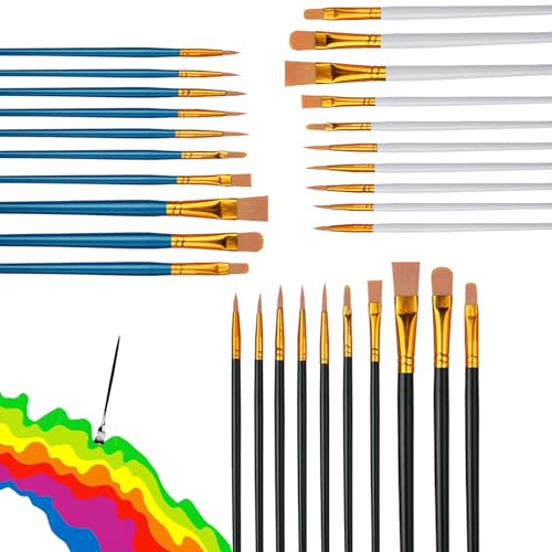LIANRISES 30 Stück Pinsel Kinder Acrylfarben, Pinselset Kinderschminken, Schminkpinsel Schule, Nylonhaut für Wasserfarben, Ölgemälde, Wasserpulver, Ornamente, Modelle, Statuen, Nägel LIANRISES 30 Stück Pinsel Kinder Acrylfarben, Pinselset Kinderschminken, Schminkpinsel Schule, Nylonhaut für Wasserfarben, Ölgemälde, Wasserpulver, Ornamente, Modelle, Statuen, Nägel von LIANRISES