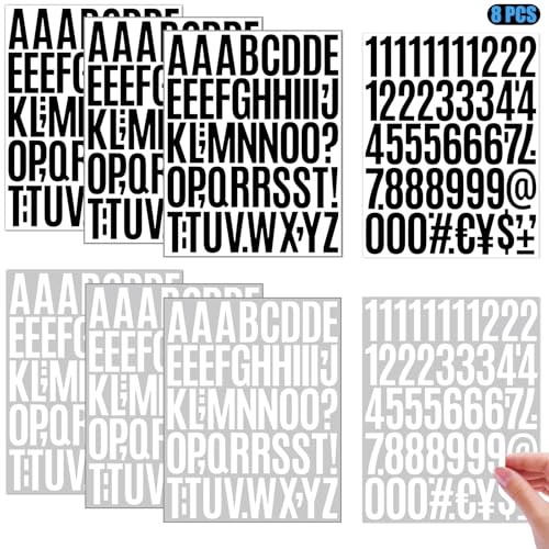 LIANRISES 420 Stück 5cm Klebebuchstaben Wetterfest Weiß Schwarz, Klebe Zahlen Buchstaben Aufkleber Groß, Symbol, für Zwischenablage, Poster, Briefkasten LIANRISES 420 Stück 5cm Klebebuchstaben Wetterfest Weiß Schwarz, Klebe Zahlen Buchstaben Aufkleber Groß, Symbol, für Zwischenablage, Poster, Briefkasten von LIANRISES