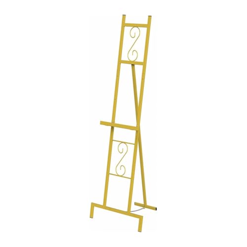 LIANTRAL Goldener Staffelei aus Metall, Großer Höhenverstellbarer Leinwand Ständer für Hochzeitsschilder, Gemälde, Fotos & Kunst, Stabiler Bodenständer mit Kettenstütze & Rutschfesten Pads von LIANTRAL