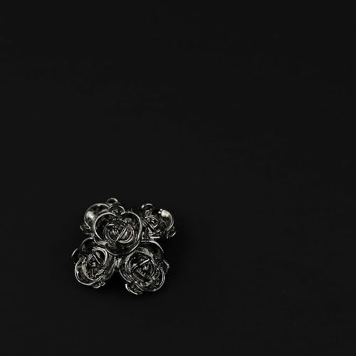 LIBERGA 10 Stück 26mm Metall Knöpfe Mit Schaft, Nähknöpfe In Blumenform Für Damen Kleidung Strickjacken Mäntel Bastelprojekte, Schwarz von LIBERGA