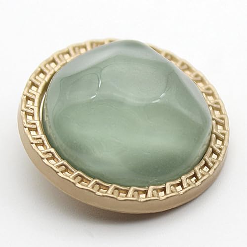 LIBERGA 10 Stück Metall Knöpfe Mit Schaft, Goldener Rand, Dekorativer Runder Nähknöpfe Für Damen Kleidung Strickjacken Mäntel Bastelprojekte, 25mm von LIBERGA