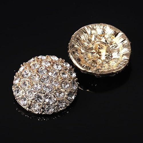 LIBERGA 10 Stück Metall Strass Knöpfe mit Schaft, Runder Knopf für Kleidung Strickjacken Mantel Bastelprojekte, Golden, 28mm LIBERGA 10 Stück Metall Strass Knöpfe mit Schaft, Runder Knopf für Kleidung Strickjacken Mantel Bastelprojekte, Golden, 28mm von LIBERGA