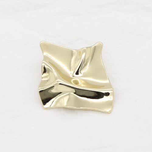 LIBERGA 10 Stück Plissierte Metall Knöpfe Mit Schaft, Modischer, Unregelmäßiger Metallknöpfe Für Kleidung Strickjacken Mäntel Bastelprojekte, Golden, 35mm von LIBERGA