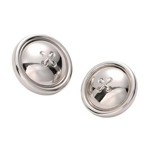 LIBERGA 10 Stück Runde Knöpfe mit Schaft, Modischer Metallknopf für Kleidung Strickjacken Mäntel Bastelprojekte, Silber, 18mm LIBERGA 10 Stück Runde Knöpfe mit Schaft, Modischer Metallknopf für Kleidung Strickjacken Mäntel Bastelprojekte, Silber, 18mm von LIBERGA
